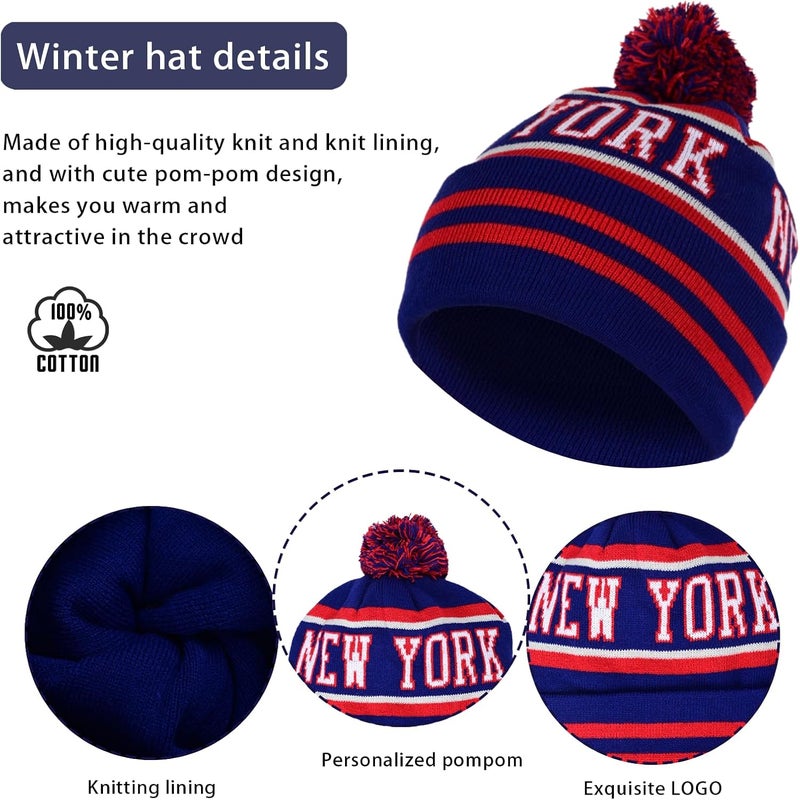 mtstaowe Vintage Classic Skull Cap Beanie Hat Cuffed Winter Hat Knit Comes with Warm Gloves Gifts for Men Women Fans - Image 2